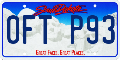 SD license plate 0FTP93