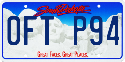 SD license plate 0FTP94