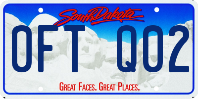 SD license plate 0FTQ02