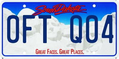 SD license plate 0FTQ04