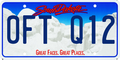 SD license plate 0FTQ12