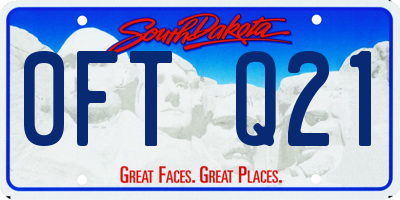 SD license plate 0FTQ21