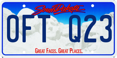 SD license plate 0FTQ23
