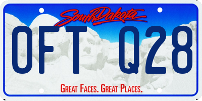 SD license plate 0FTQ28