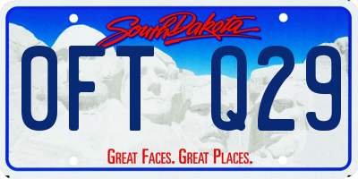SD license plate 0FTQ29