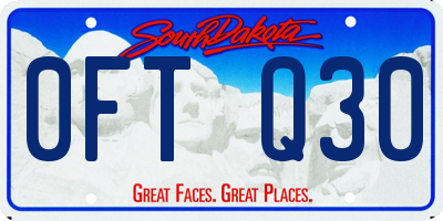 SD license plate 0FTQ30