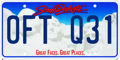 SD license plate 0FTQ31