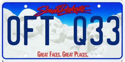 SD license plate 0FTQ33