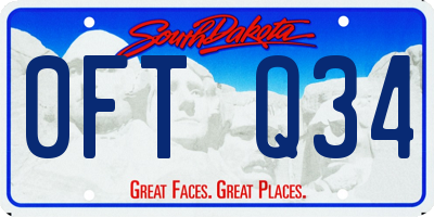SD license plate 0FTQ34