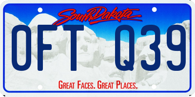 SD license plate 0FTQ39