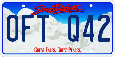 SD license plate 0FTQ42