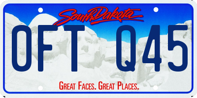 SD license plate 0FTQ45