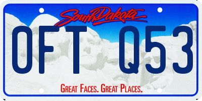 SD license plate 0FTQ53
