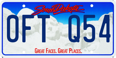 SD license plate 0FTQ54
