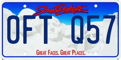 SD license plate 0FTQ57