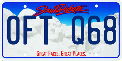 SD license plate 0FTQ68