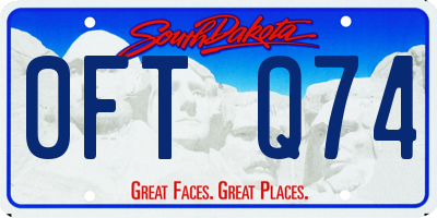 SD license plate 0FTQ74