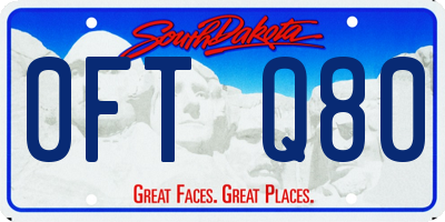 SD license plate 0FTQ80