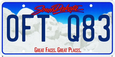 SD license plate 0FTQ83