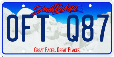 SD license plate 0FTQ87