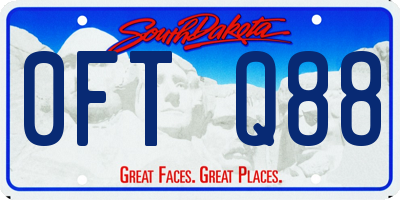 SD license plate 0FTQ88