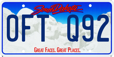 SD license plate 0FTQ92