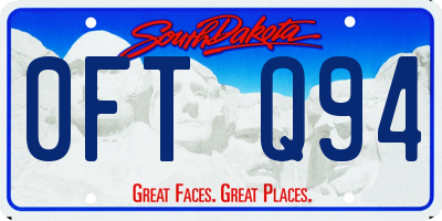SD license plate 0FTQ94