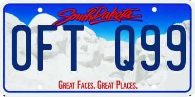 SD license plate 0FTQ99