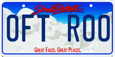 SD license plate 0FTR00