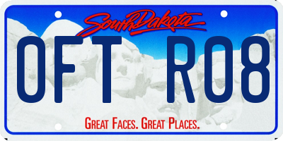 SD license plate 0FTR08