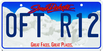 SD license plate 0FTR12