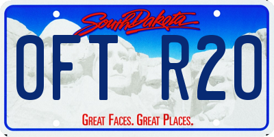 SD license plate 0FTR20