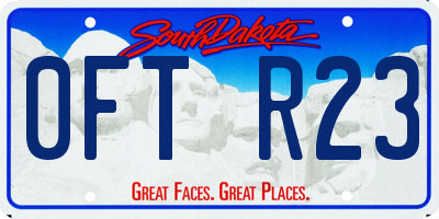 SD license plate 0FTR23
