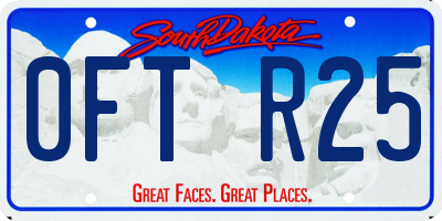 SD license plate 0FTR25