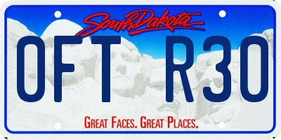 SD license plate 0FTR30