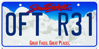 SD license plate 0FTR31