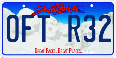 SD license plate 0FTR32