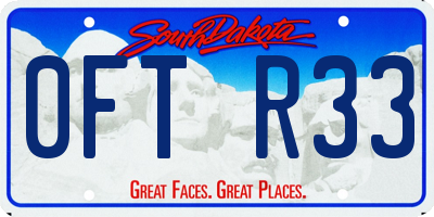 SD license plate 0FTR33