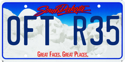 SD license plate 0FTR35