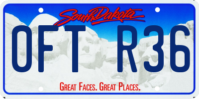 SD license plate 0FTR36