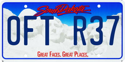 SD license plate 0FTR37