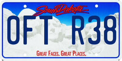 SD license plate 0FTR38