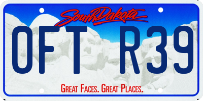 SD license plate 0FTR39