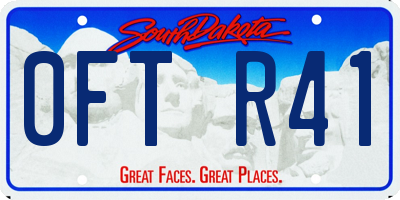 SD license plate 0FTR41