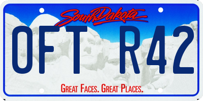 SD license plate 0FTR42
