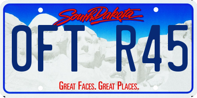 SD license plate 0FTR45