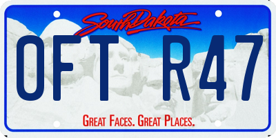 SD license plate 0FTR47