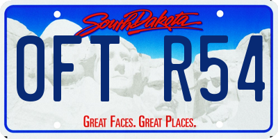 SD license plate 0FTR54