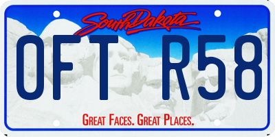 SD license plate 0FTR58