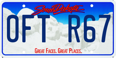 SD license plate 0FTR67